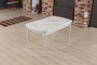 Hanah Home Trend Carrara Mesa de Comedor Extensible Blanco y Gris